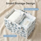 Floral Diaper Caddy Organizer With Removable Dividers Baby Nappy Blue Flower
