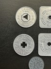Vintage Lot Of 6 Assorted State Sales Tax Tokens Tone Metal Aluminum