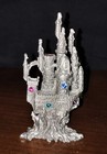 Lot Of 7 Vintage Comstock Cci Pewter Castles-dragons-wizard Figurines W crystals