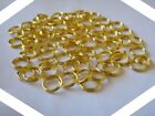 50x Double Jump Rings For Jewelry 4 5 6 8 10 12 14 Mm Split Clasp Connector Gold