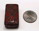 Antique Japanese Carved Cinnabar Lacquer Netsuke