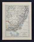 1895 Johnston Map - Australia New South Wales Victoria Sydney Melbourne Brisbane