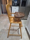 Vintage 1950 s Wooden Child s High Chair With Removable Tray Some Repair Work