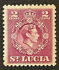 Travelstamps   St  Lucia Stamps Sc  136 - 2 Cent Kgvi 12 1 2p - Mint Mogvlh