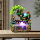 Indoor Water Fountain With Led   Mist Resin Rockery Waterfall Home Decor Art Dec