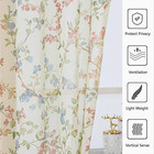 Crushed Sheer Curtains 84 Inches Long 2 Panels Set  Sheer Floral