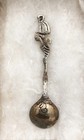 Vintage Antique Sterling Silver Salt Cellar  cherub  Figure Spoon  2 25  