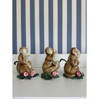 Rare Majolica Fitz    Floyd Hear No Evil see No Evil speak No Evil Condiments