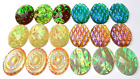18 Different 40x30mm Colorful Resin Faux Opalescent Opal Cameos Cabochon Lot