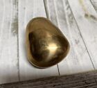 Vtg Brass Skull Head Skeleton Halloween Figurine Paperweight Decor Goth Oddity