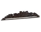 Antique Hand Carved Dark Wood Overdoor Pediment Salvaged