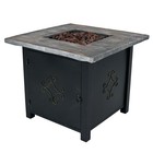 30 In Square Mgo Propane Gas Fire Pit Table With Lava Rocks By Sunnydaze