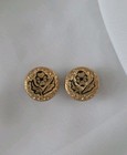 Victorian 1880s Taille D epargne Cufflinks Ladies Floral Design