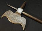 Antique Indian Battle Axe -19th Century W museum Exhibit     Traces Of Gold Gilt