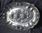 Antique German 800 Silver Repousse  fruit  Tray Bowl