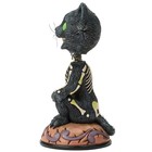    New Jim Shore Bobble Head Figurine Skeleton Black Cat Skull Bone Halloween Art