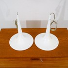 Mid Century Danish Modern Pendant Lamps Set Light Pair White Hanging Denmark Mcm