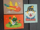 Vintage Sifo Company Wooden Puzzles Clown Frog Airplane Lot Of 3