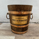Vintage French Champagne Ice Bucket Cooler Made France Wood Brass 1012249