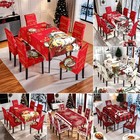 Christmas Tablecloth Set Home Elastic Chair Cover Protective Cover 