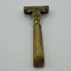 Ever-ready Vintage Metal Safety Razor Amber Handle Pat Marked For Restoration