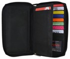Black Zip Around Genuine Leather Checkbook Credit Card Id Holder Wallet