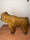 Antique Steiff Rolling Bear Hump Back Brown Mohair Fur Metal Wheels 9 3 4    Tall