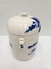 Blue   White asian Themed  Porcelain tea Caddy  jar