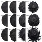 Afro Curl Mens Toupee Full Poly African American Hair System Replacement For Men