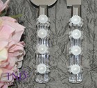 Wedding Cake Knife   Server Set  Faux Crystal Handles With Pearls - 2 Pieces