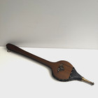 Vintage Colonial Long Handle 28  Fireplace Bellows Leather   Brass W eagle Crest