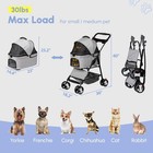 Foldable Pet Stroller Detachable Carrier 2-in-1 Car Seat For Dogs Cats 4 Wheel