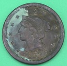 1853 One Cent Braided Hair Copper Coin High Grade Via Coinsnap App Ms