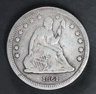 1861 Seated Liberty Quarter - Fine - Civil War Date