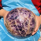 24 42lb Natural Purple Crystal  Stone Quartz Sphere Healing Reiki