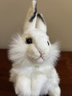 Hansa 12    Bunny Rabbit White Plush Stuffed Animal Realistic  Standing Hopping