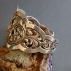 Antique 800 Silver Floral Repousse Cuff Bracelet Djokja Lotus Flower 31 8 G