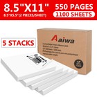 1000 Shipping Labels 8 5 X 5 5 Half Sheets Blank Self Adhesive 2 Per Sheet  100