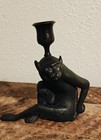 Maitland Smith Vintage Bronze Monkey Candle Holder