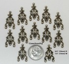  1431 Antiqued Brass Open Filigree 4 Ring Chandelier - 6 Pcs