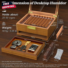 Cigar Box Handcrafted Humidor With Hygrometer And Humidifier  Cedar Wooden Humid