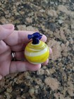 Italian Antique Hand-blown Miniature Vase  Yellows And Blue  