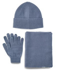 Time And Tru Womens Beanie Scarf Gloves Set One Size Blue 3-piece Winter Nwt