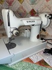 White 1964 Singer Featherweight Sewing Machine 221k W  Original Case  Foot Pedal