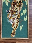 Vintage 1960   s Needlepoint Leopard Professionally Framed Hong Kong Mcm