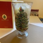 Spode Christmas Tree 9-1 2  Tall Glass Votive Vase Hurricane Candle
