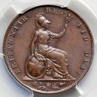 1843 Great Britain Farthing  Pcgs Ms62 Bn