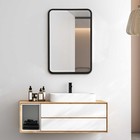 Uttermost Crofton 09573 Black Rectangle Vanity Wall Mirror 20x30