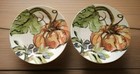 Pottery Barn Harvest Pumpkin Watercolor 8  Salad Plates  Set Of 4 