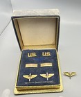 Wwii 1 20 10k Gold Aaf Pilot Wings   2nd Lt  Insignia Sets In Box By Smilo